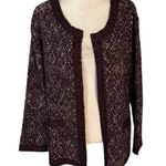 Chico's Travelers Size 2 US L 12 14 Textured Jacket Open Front Purple Plum Photo 0