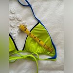 Aerie NWT  Triangle Tie-Back Halter Bikini Top - Electric Blue/Neon - S Photo 9