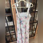 Shop The Mint NWT Eyelet floral midi dress maxi tiered ruffle embroidered square neck pastel Photo 2