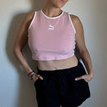 Puma  Classic Crop Top Pink White XL Sporty Athleisure Photo 0