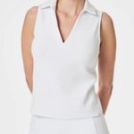 Spanx AirEssentials Polo Tank Vivid White V-Neck Sleeveless Collared Blouse Top Photo 1