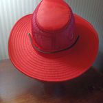 None Red Boone Hat with black strap. No brand tag or size tag. 23 inch circumference Photo 2