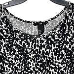 H&M  T-Shirt Dress Size Small Black White Pattern Stretch Blend Womens 3/4 Sleeve Photo 1