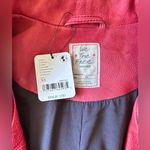 Free People NWT  Jealousy Leather Moto Jacket in Flame Photo 9