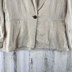 Drew ‎ Blazer Jacket Womens Medium Tan Linen Rayon Blend Pockets Grandma Coastal Photo 3