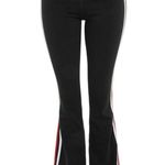 Topshop Jean Jamie Flare Moto Black Denim High Waist Side Stripe Size:26 Photo 2