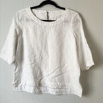 Cloth Scenery Swiss Dot White Linen Top Womens Small Boho Coastal Beach Nautical Photo 0