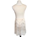 Free People  Embellished Beaded Sheer Sleeveless Mini Slip Dress Cream Large Photo 3