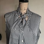 Ming Wang Sleeveless Striped Button Down Black White Blouse Size Large Photo 5