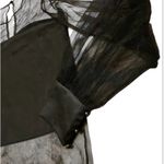 ZARA Black Sheer and Tulle Women's Blouse puffy long sleeves size medium Photo 5