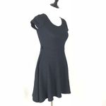 Gracia Womens Fit & Flare Skater Dress Size S Blue Knit Minimalist Preppy Office Photo 5