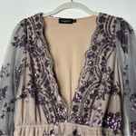 ETIQUETTE Sequined Mini Romper Lilac Small Purple Photo 1