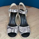 Marc Fisher  Maiseey Espadrille Wedge Sandals White Snake Size 8.5 Photo 5