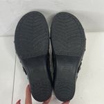 Crocs  Women’s Size 9 Clogs Black Suede Leather Cobbler Studded Slip On Shoes Photo 9