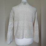 Eddie Bauer  White Knitted Long Sleeve Button Up Cardigan Size MP Petite Photo 2
