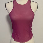 Free People Women Mesh Racerback Tee Fuchsia XSmall Lightweight Photo 0