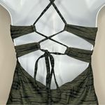 Athleta  Ariel Green and Black Cutout Lace-up Back Tankini Top Size S Photo 6