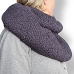 Lululemon Dark Purple Knit Infinity Scarf Ribbed Winter Cozy Layer Outdoor Warm Photo 2