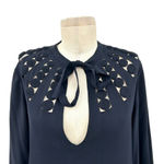 Diane Von Furstenberg  Arria Embellished Cutout‎ Top In Black Size 6 Photo 1