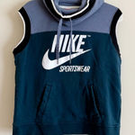 Nike Sportswear Sleeveless Hoodie Women’s Small Teal Blue Logo Pullover Photo 0