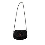 Betsey Johnson  Quilted Bag Rhinestone Lips Rainbow Stitching on Black Photo 11