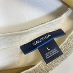 Nautica White Sparkly Neckline Long Sleeve Top Photo 4