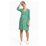 H&M NWT MAMA X  Jersey Floral Wrap Style Dress  Green Medium Photo 1