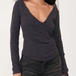 Free People Like a Boss Surplice Faux Wrap Long Sleeve Top Photo 0