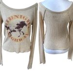 Free People VTG WE THE FREE WESTERN HORSES CROPPED THERMAL LONG SLEEVE TOP SZ. S Photo 2