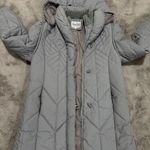 Vtg Saxton Hall Women's Quilted Puffer Coat Medium Gray Hooded Jacket Made Korea Photo 8