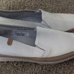 Women's White Leather Espadrille Slip Photo 0