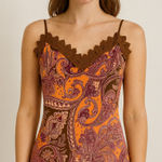 Rampage  Orange and Brown Paisley Camisole Photo 0
