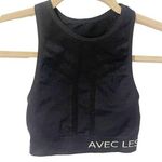 Avec Les Filles  Size XS Black Stretchy Sports Bra Cropped Sleeveless Photo 0