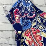 Talbots Women’s Bright Floral Dress Drawstring Waist Blue & Pink Short Sleeve LP Photo 5