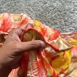 Diane Von Furstenberg  Orange and Yellow Strapless Smocked Camisole Photo 5