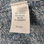 Kimono PureJill Large Sweater Cowl Neck Marled 3/4 Drop Sleeves Drawstring Blue Photo 9