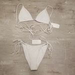 l*space πL*π Studded Bikini Set: Kara Top + Lennox Classic Bottoms ~ White L NWT Photo 9
