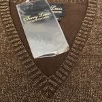 Vintage Terry Lewis Classic Luxuries Brown Metallic Wool Blend V Photo 5