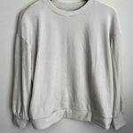 Uniqlo NWOT  cream velour set crew sweatshirt wide leg elastic waist pants L Photo 1