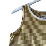 Pact Softspun Striped Crew Neck Organic Cotton Tank Mustard White SZ S #2133 Yellow Photo 5