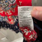 Cute flowy ruffle boho paisley tie neck sleeveless top preppy coastal swingy Blue Size M Photo 5