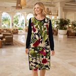 Tommy Bahama  Tropical Midi Dress Vacation Resort Coastal Luxury XL Photo 1
