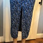 ZARA  XS pencil blue floral dress front slit ruched midi maxi Photo 4
