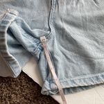 ZARA  paper bag ribcage shorts Light wash women’s size 00 NWT High rise Photo 10