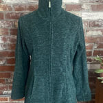 Susan Graver Green Long Sleeve Turtleneck Zip Up Sweater Size XXS Photo 0