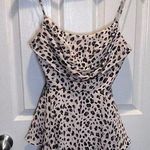 Saints + Secrets leopard cheetah draped ruffle tie back sleeveless romper Photo 8