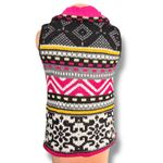 Vintage Icelandic Design Fair Isle Knit Vest Wool Blend Zip Front Large Warm Ski Black Photo 4