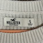 Hollister Sweater Women's Small Striped Knit Crew Neck Cropped White Boxy Casual Photo 4