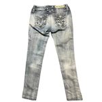 Rock Revival  Womens 27 Arda Skinny Jeans Distressed Ripped Thick Stitch Thrashed Photo 1