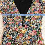 For Love & Lemons  June Mushroom Wonderland Bell Sleeve Ruched Mini Dress Size S Photo 6